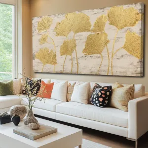 Cuadros Para Sala Elegantes y Modernos Large Wall Art Gold Wall Decor Living Room Floral Wall Pictures 29"x58"