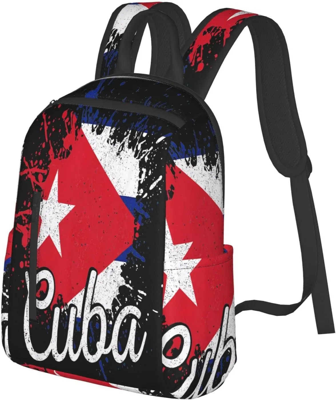 Cuba Patriotic Cuban Pride Flag Casual Backpacks Large Capacity Laptop Backpack Sports Fitness Rucksack Travel Carry-On Daypack Work Bag for Outdoor Camping