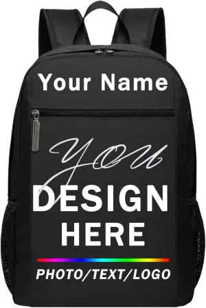 Custom Backpack for Men Women Personalized Laptop Backpack Design Your Photo Name Logo Customize Large-capacity Backpack for Work Camping Travel 17in