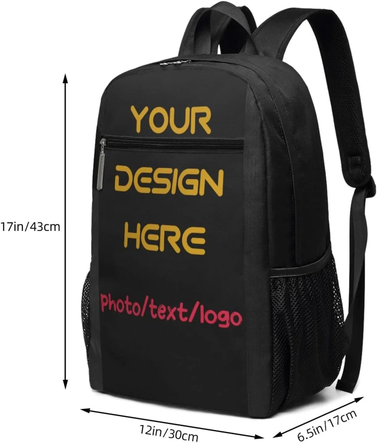Custom Backpack For Women Men,Personalized Daypacks With Photo/Name/Text/Logo,Customized Large Capacity Laptop Backpack,Casual Travel Computer Bag For Work Camping(17in)
