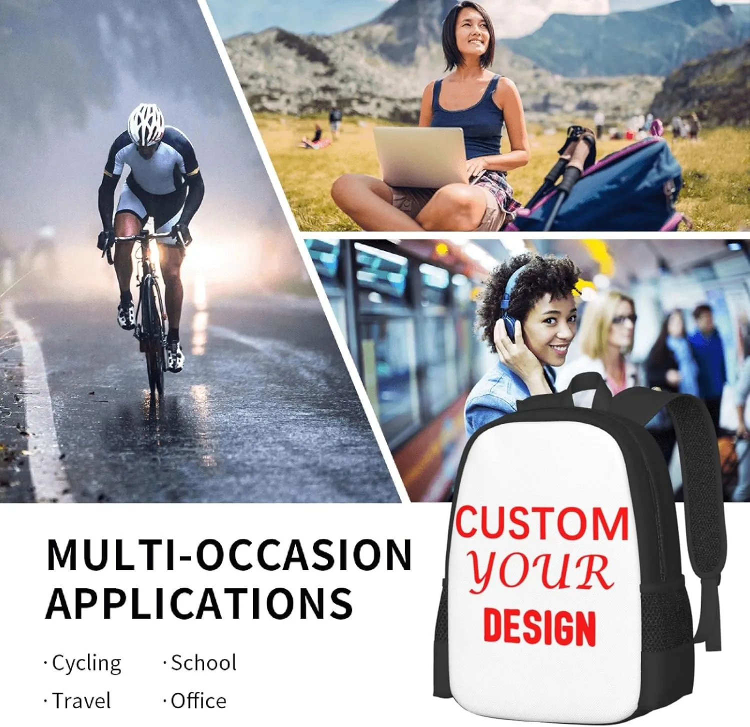 Custom Backpack Personalized Backpack Large Capacity Shoulder Add Your Own Name Travel Backpack
