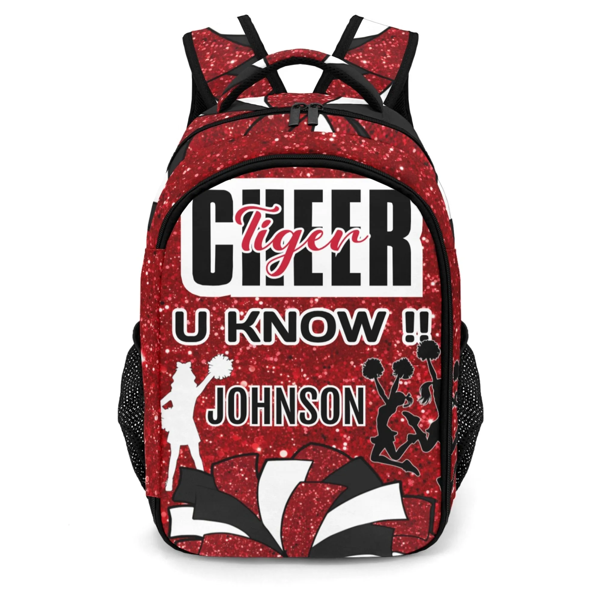 Custom Blue Cheer Backpack Personalized Colorful Student's Backpacks for Girl and Boy Gift