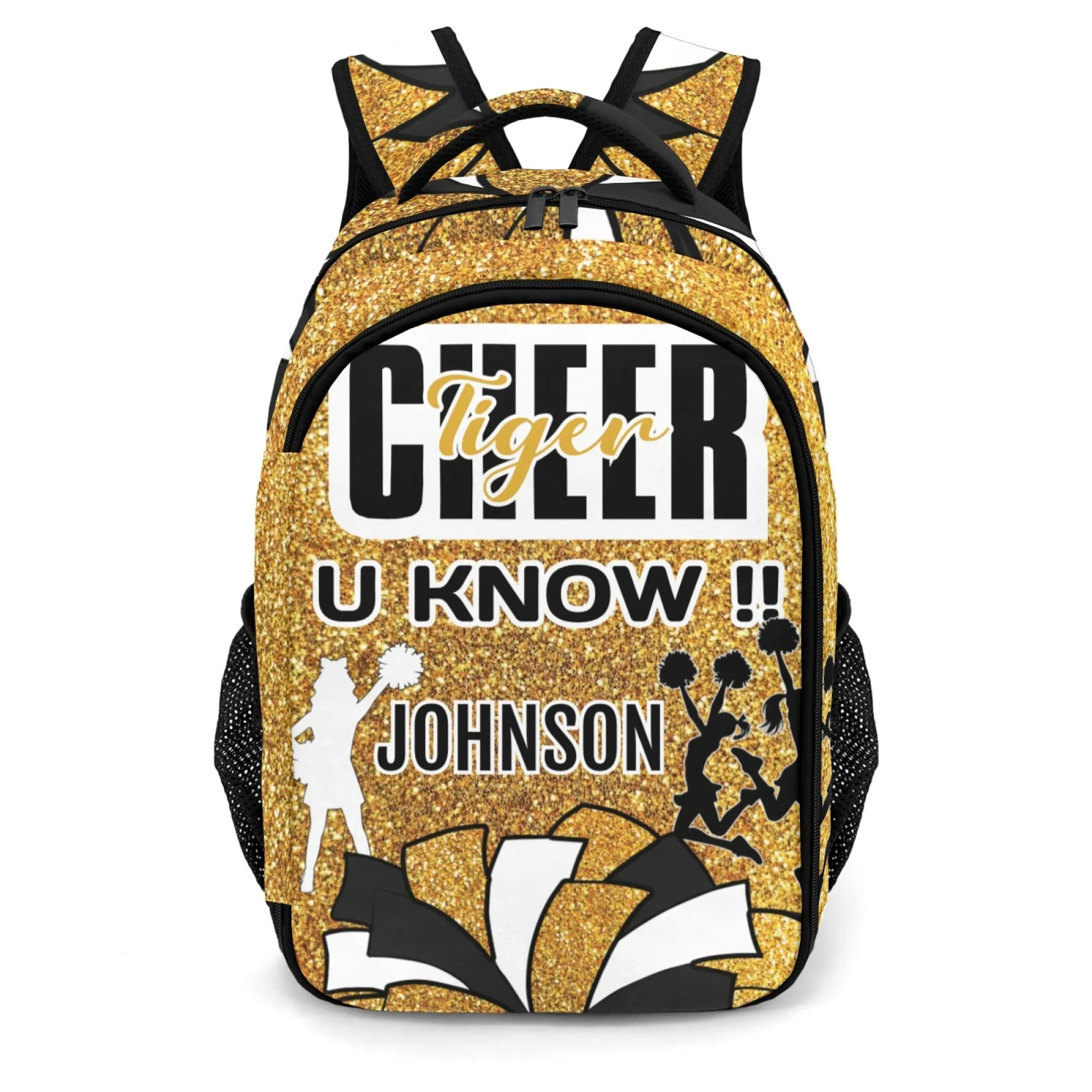 Custom Blue Cheer Backpack Personalized Colorful Student's Backpacks for Girl and Boy Gift
