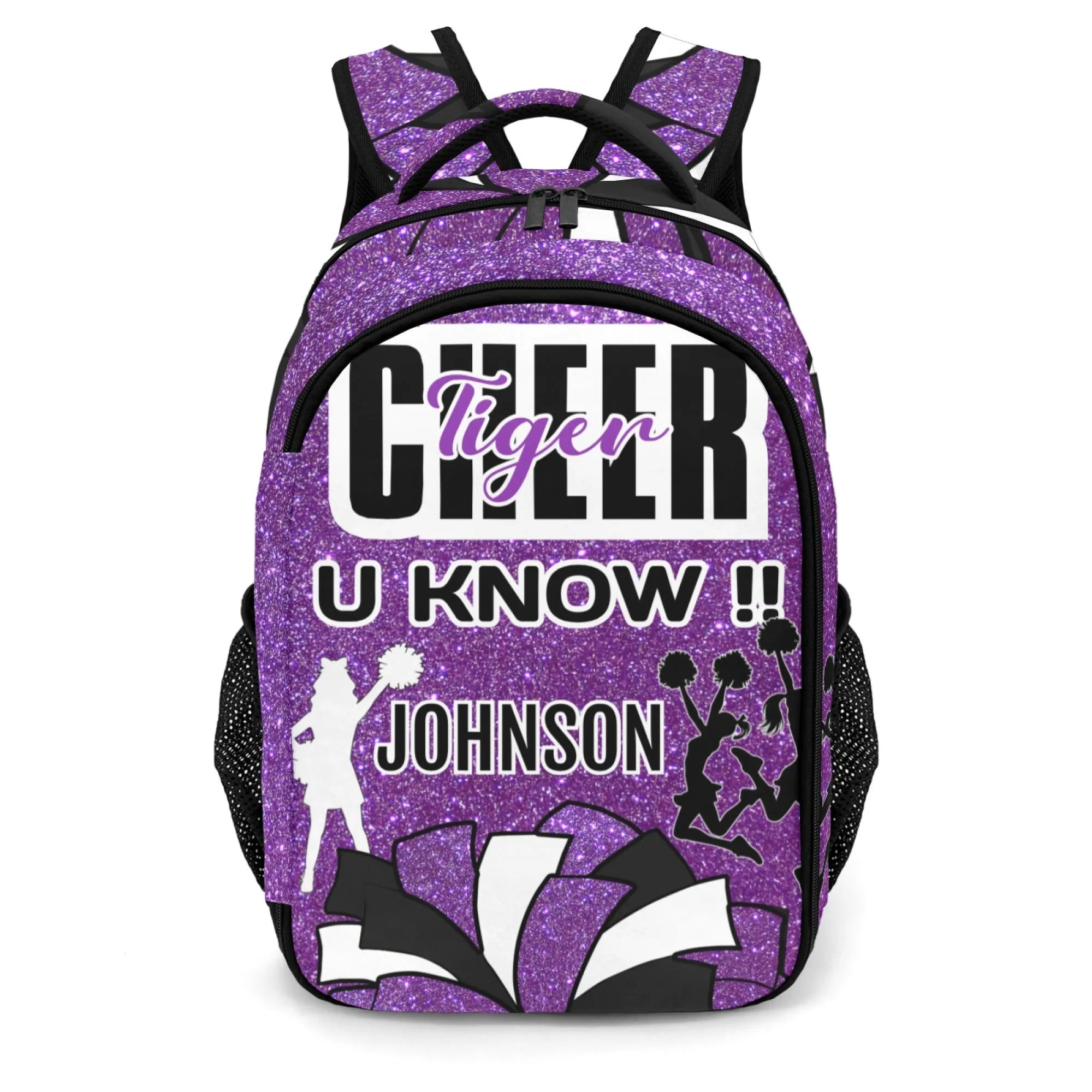 Custom Blue Cheer Backpack Personalized Colorful Student's Backpacks for Girl and Boy Gift