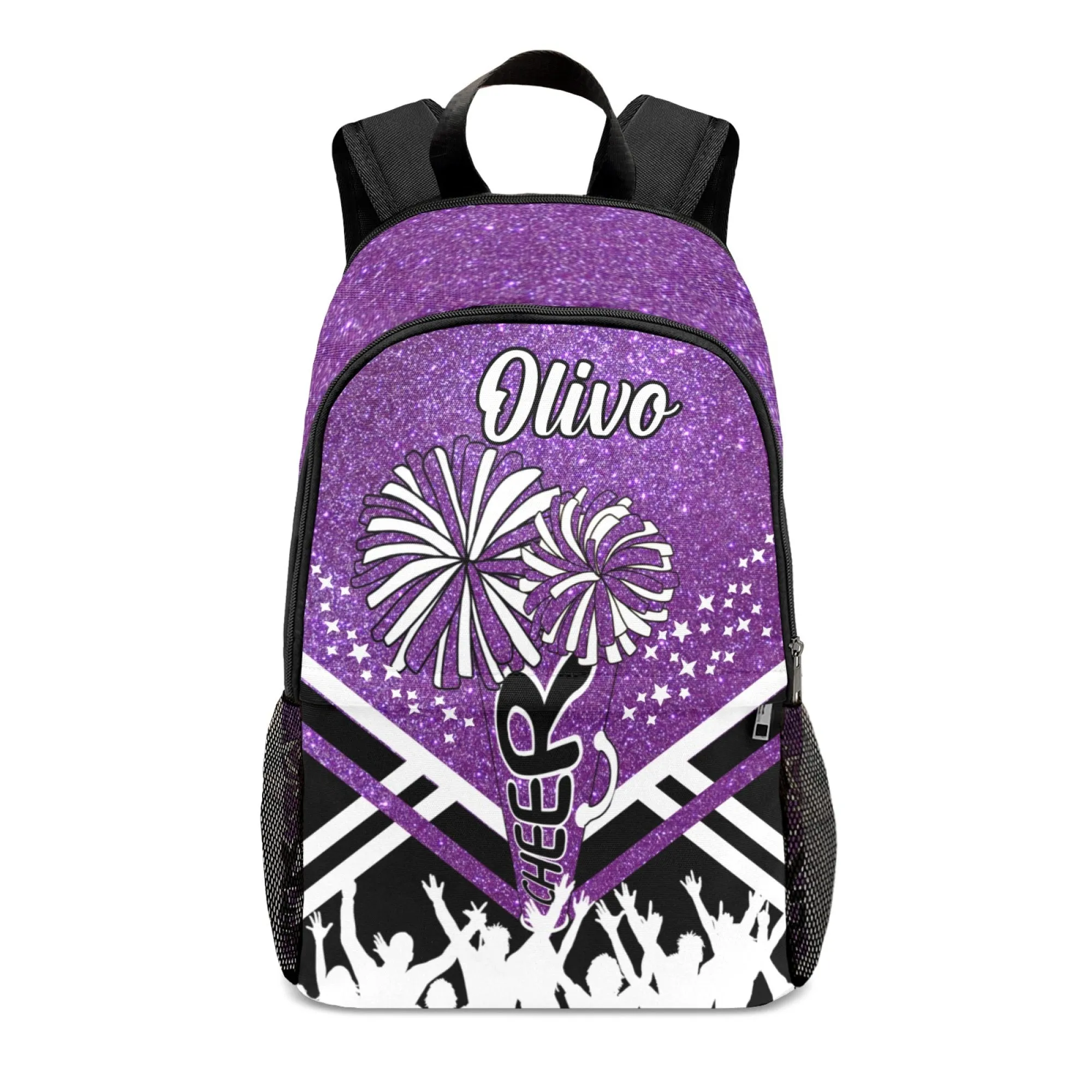 Custom Cheer Cheerleader Blue Green Pink Red Silver Orange All Over Print Casual Name Backpacks