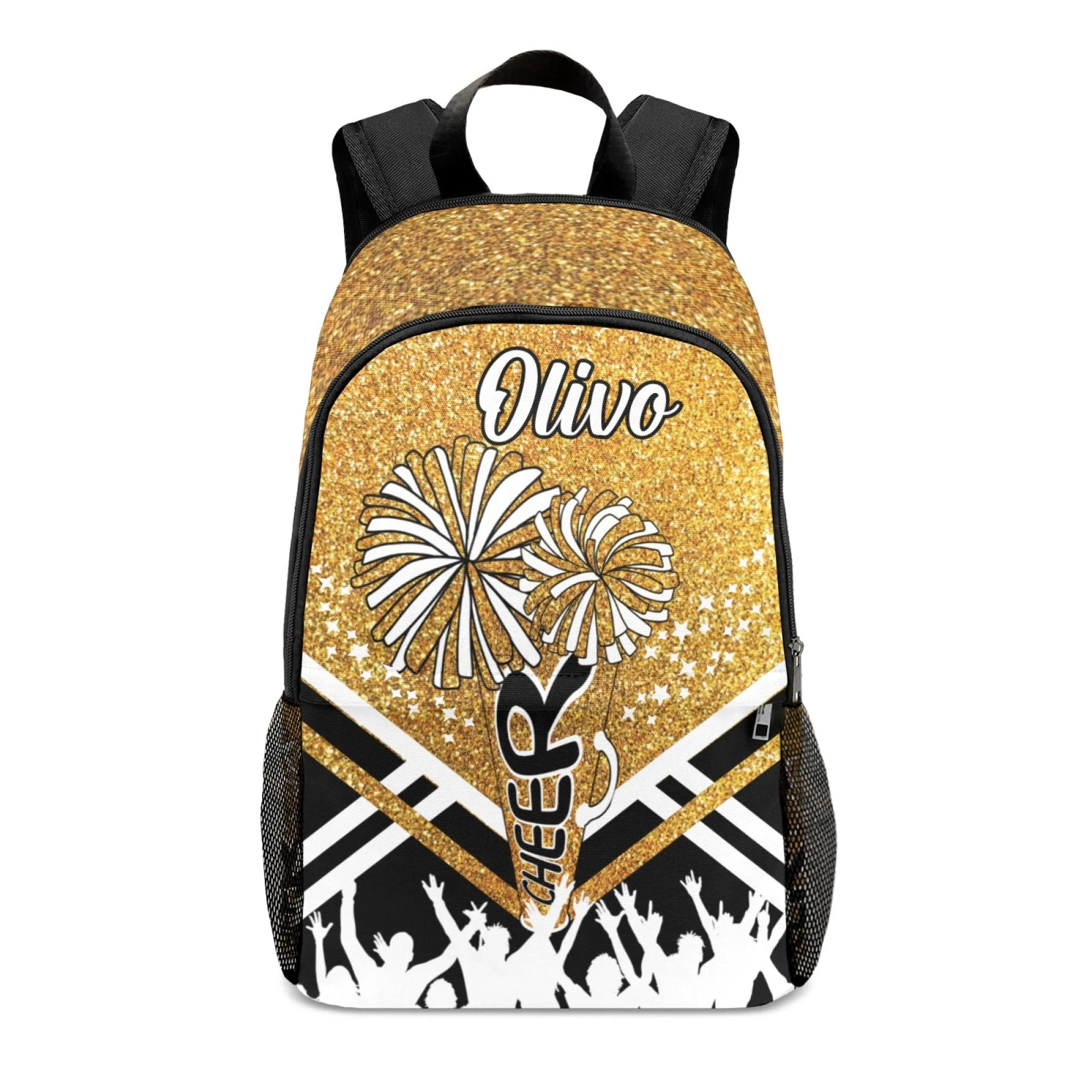 Custom Cheer Cheerleader Blue Green Pink Red Silver Orange All Over Print Casual Name Backpacks