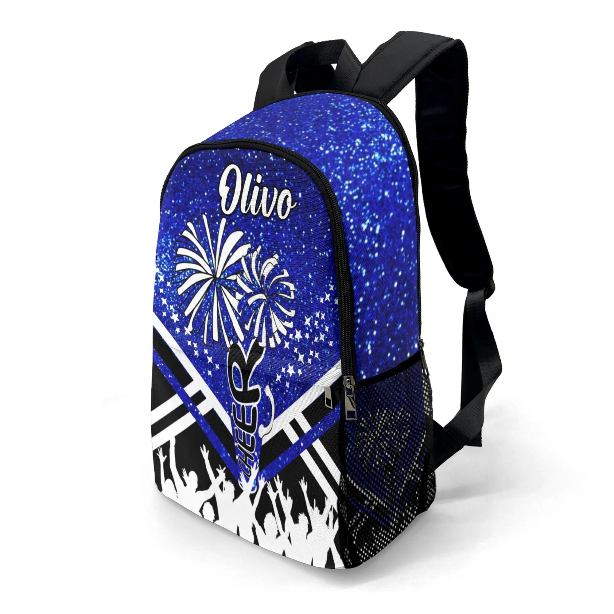 Custom Cheer Cheerleader Blue Green Pink Red Silver Orange All Over Print Casual Name Backpacks