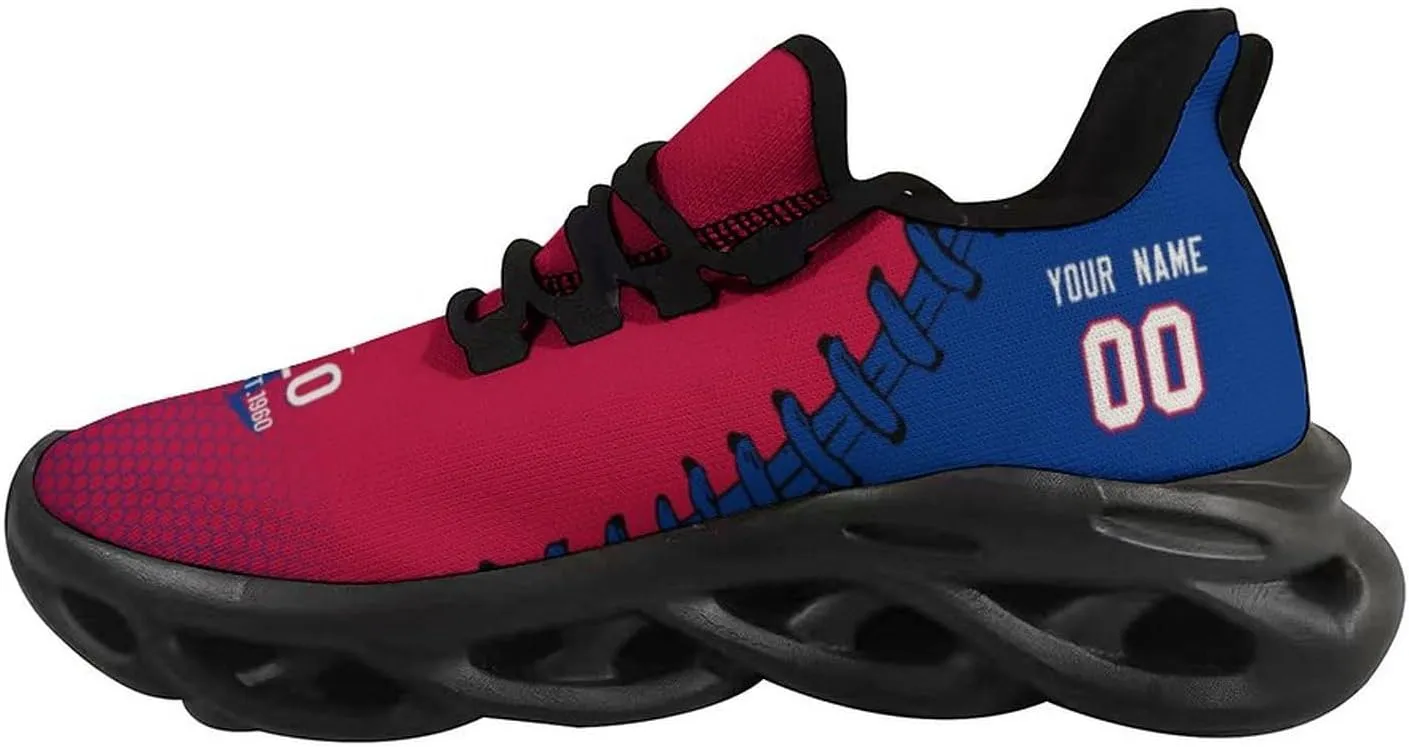 Custom Men's Sneakers Football Personalized Breathable Fan Gift Name & Number Athletic Gym Slip-on Shoes