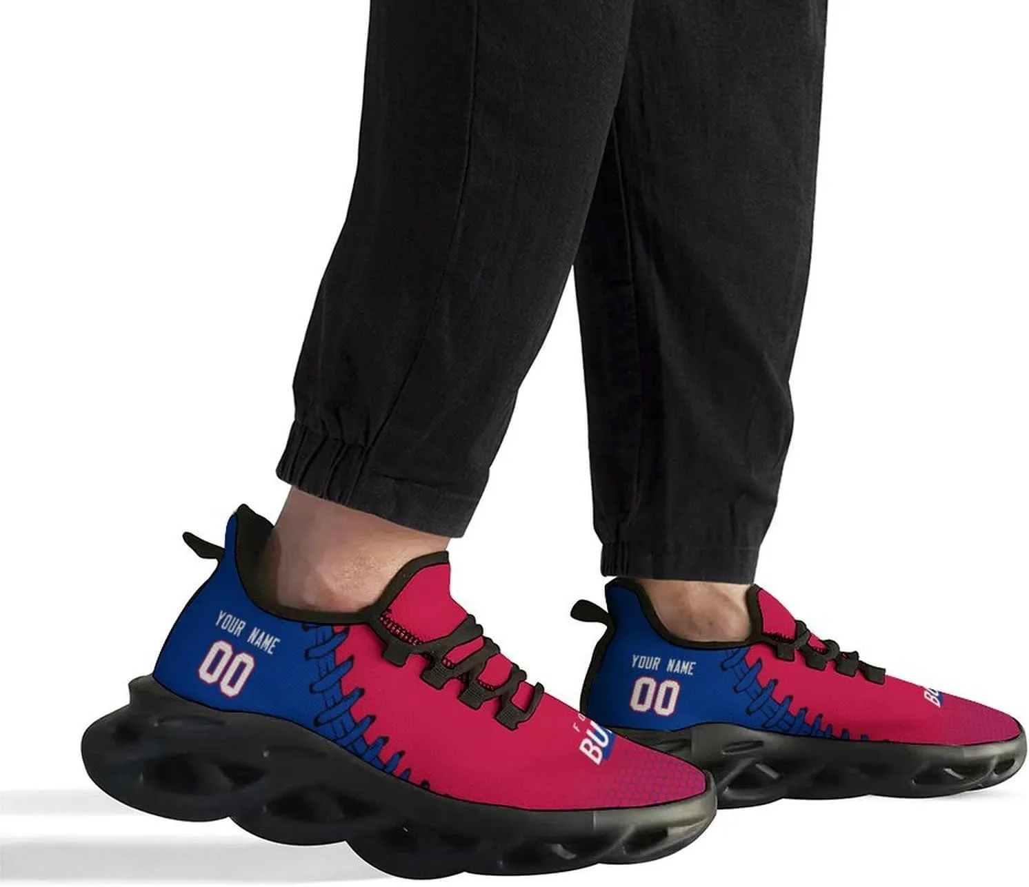 Custom Men's Sneakers Football Personalized Breathable Fan Gift Name & Number Athletic Gym Slip-on Shoes
