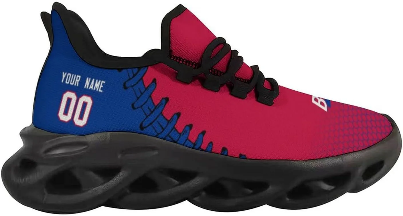Custom Men's Sneakers Football Personalized Breathable Fan Gift Name & Number Athletic Gym Slip-on Shoes