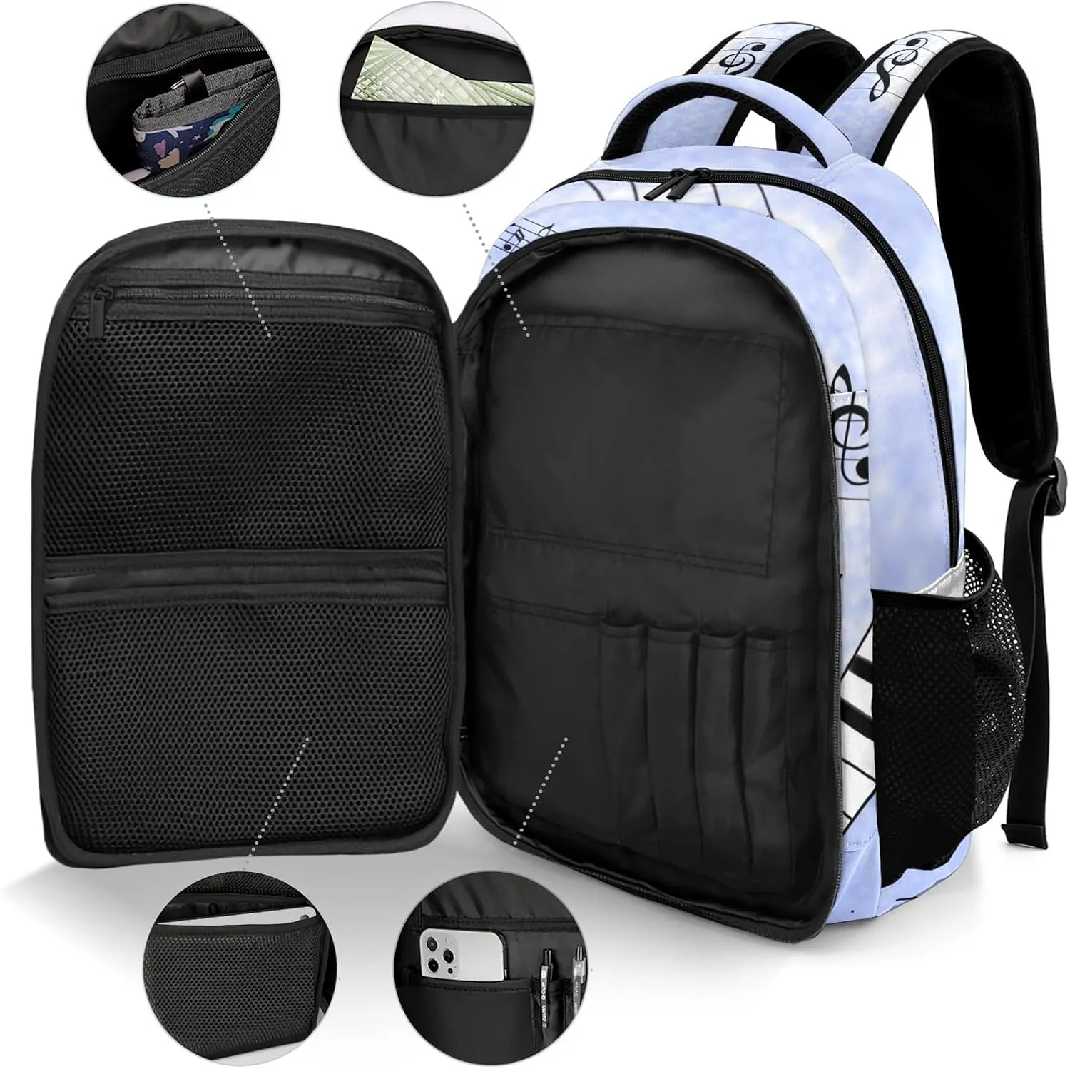 Custom Piano Music Backpack Custom Multifunctional Waterproof Laptop Bag for Travel Gift