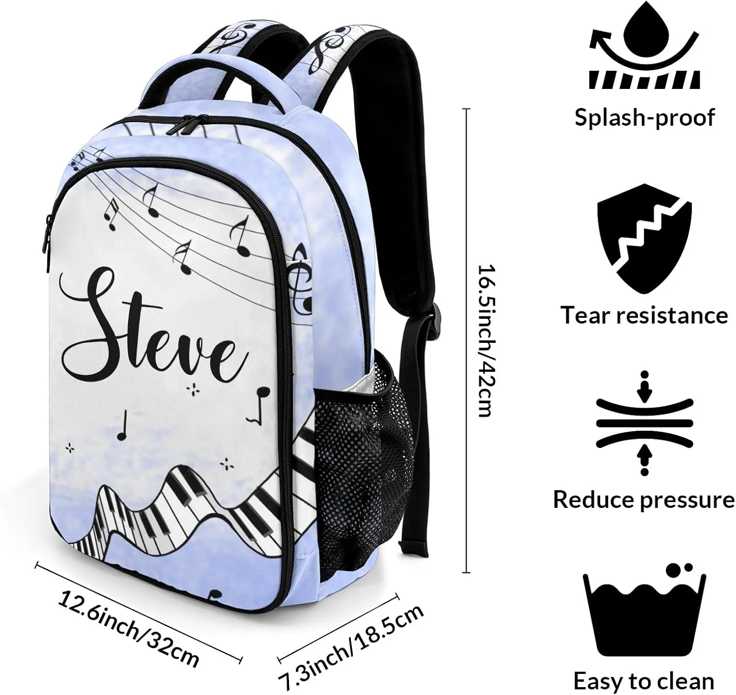 Custom Piano Music Backpack Custom Multifunctional Waterproof Laptop Bag for Travel Gift