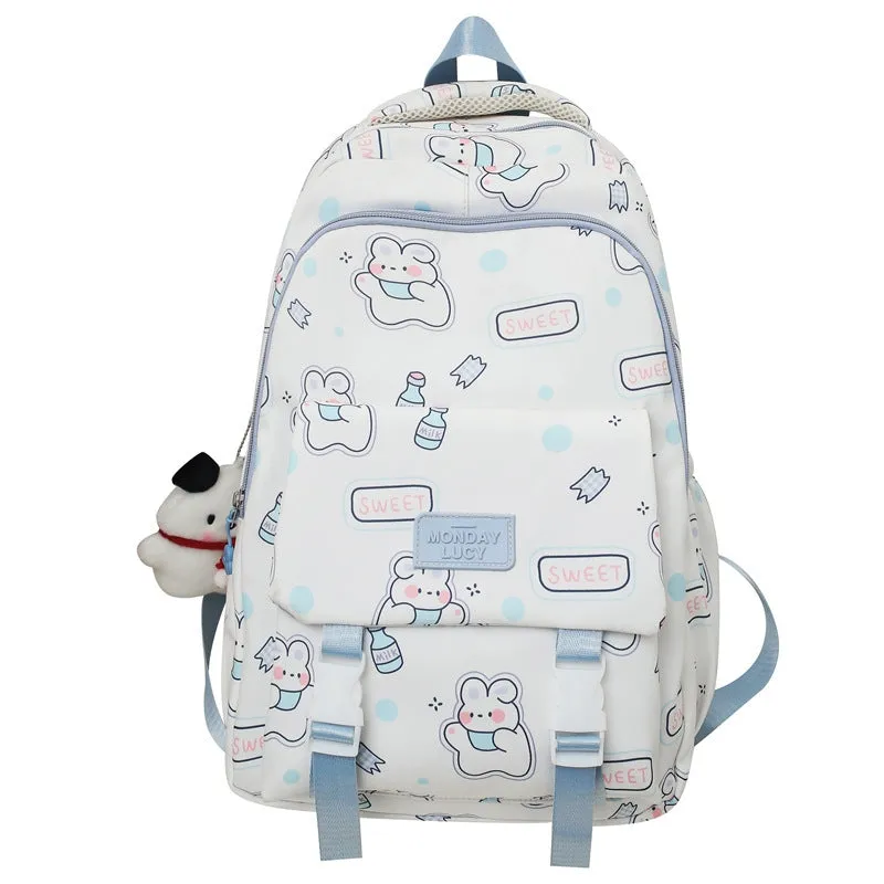 Cute Cartoon Printed Backpack Large Capacity Schoolbag