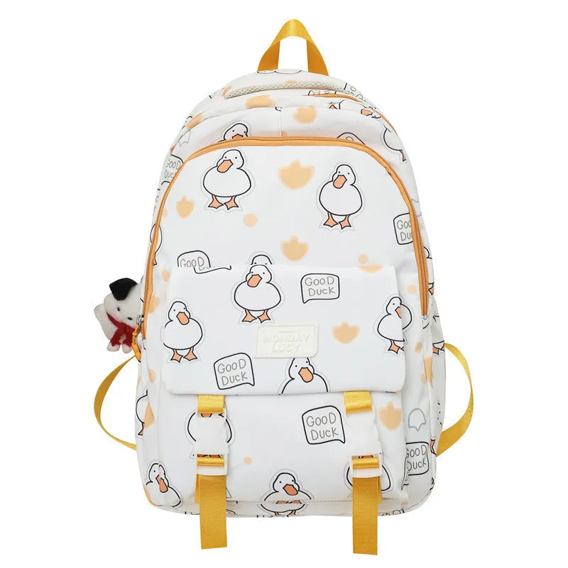 Cute Cartoon Printed Backpack Large Capacity Schoolbag