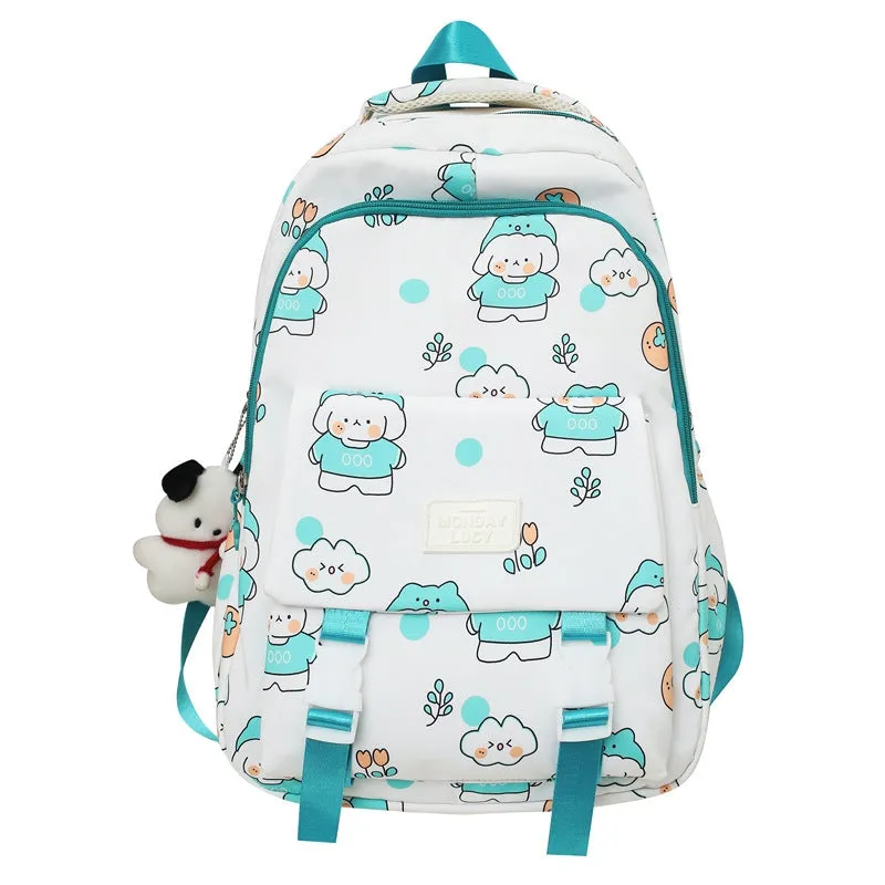 Cute Cartoon Printed Backpack Large Capacity Schoolbag