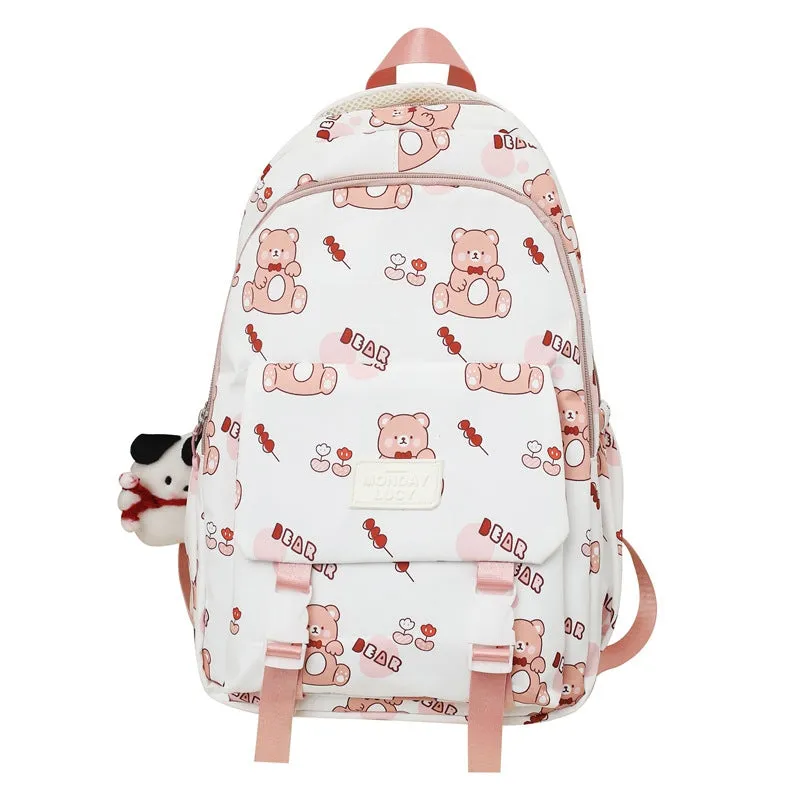 Cute Cartoon Printed Backpack Large Capacity Schoolbag