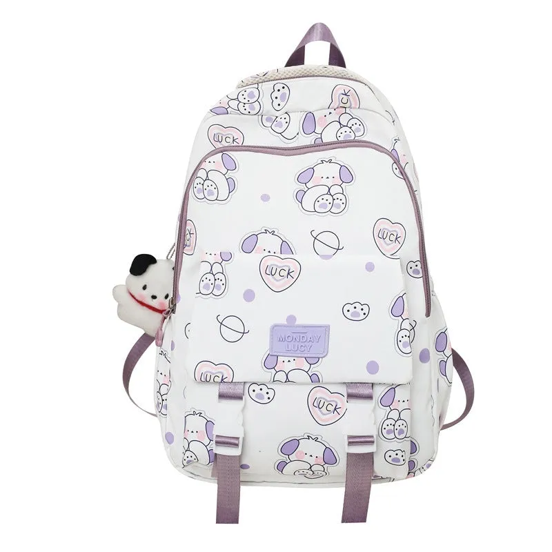 Cute Cartoon Printed Backpack Large Capacity Schoolbag