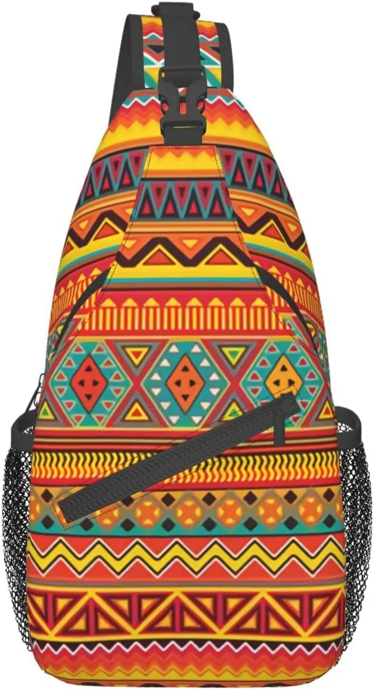Cute Native American Sling Backpack Casual Indian Chest Bags Crossbody Travel Hiking Daypack For Women Men