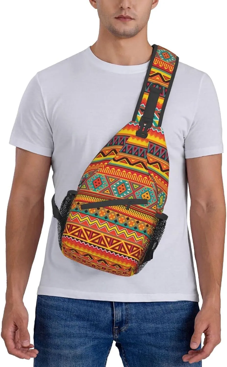 Cute Native American Sling Backpack Casual Indian Chest Bags Crossbody Travel Hiking Daypack For Women Men