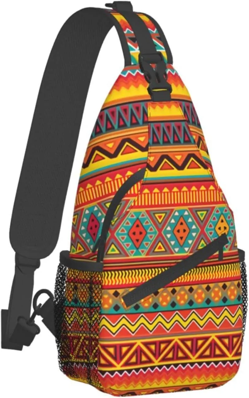 Cute Native American Sling Backpack Casual Indian Chest Bags Crossbody Travel Hiking Daypack For Women Men