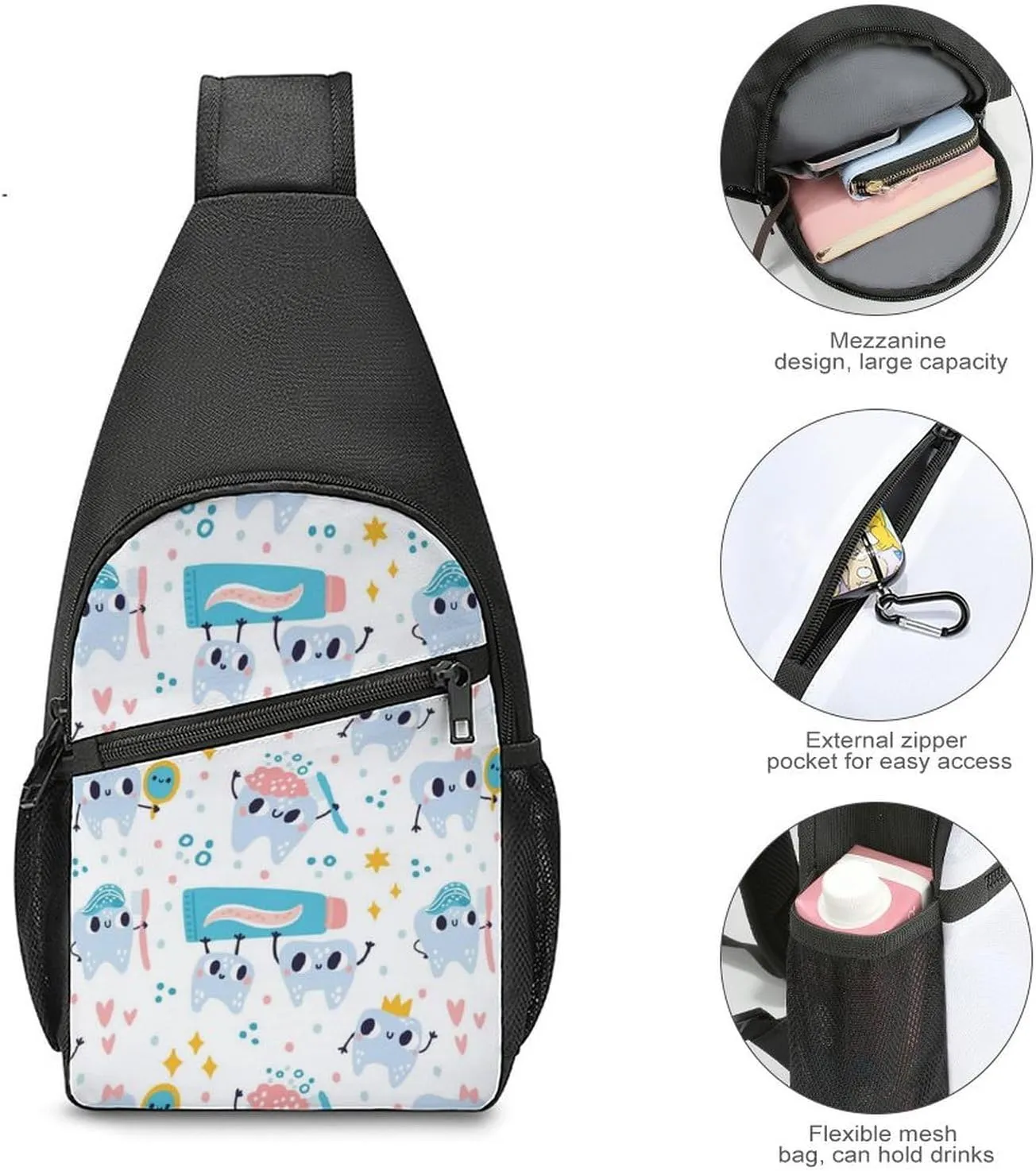 Dachshunds Clothes Dog Large Capacity Portable Chest Bag, Single Shoulder Chest Bag