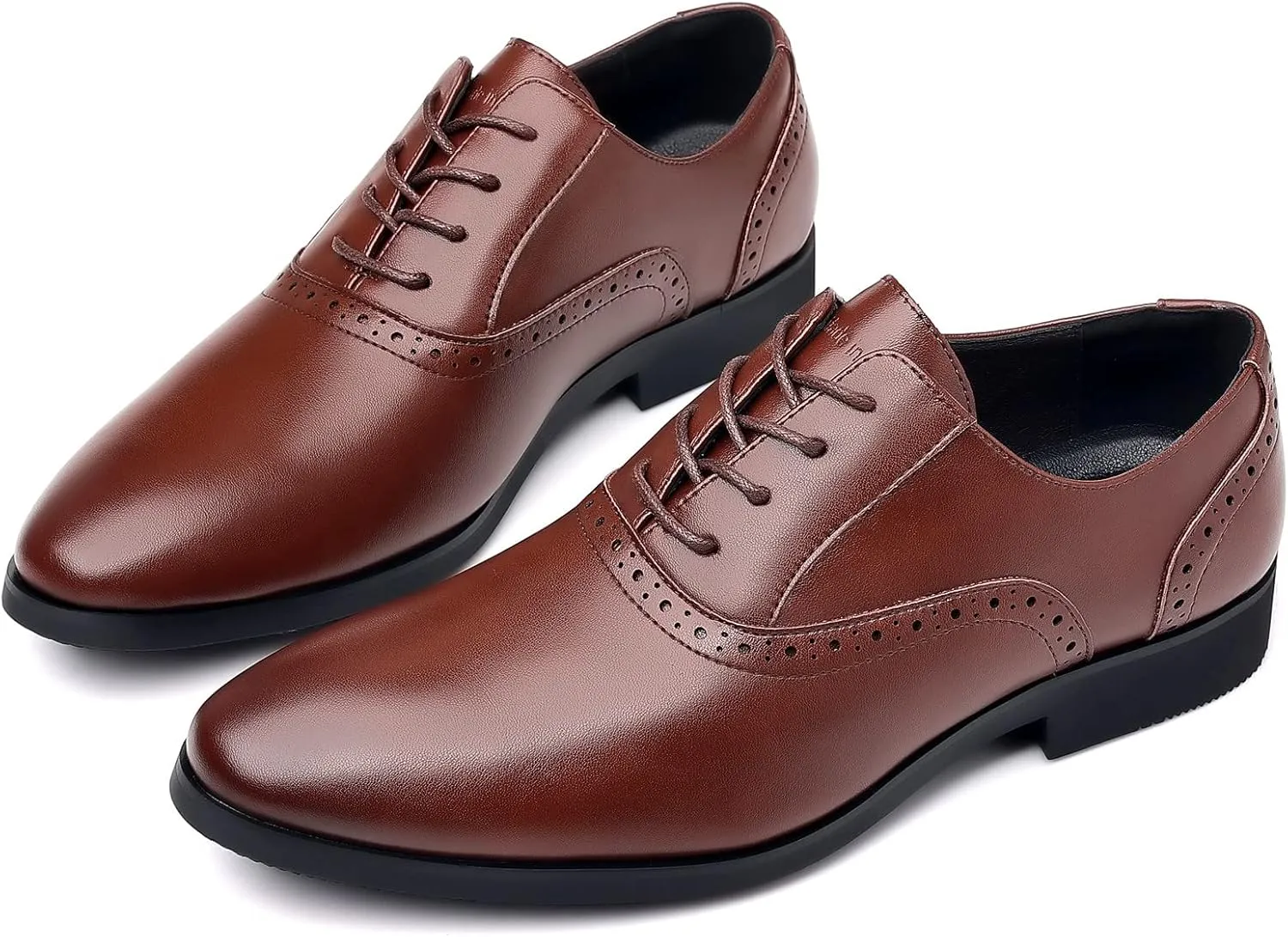 DADAWEN Men's Leather Lined Dress Shoes Formal Business Shoes Classic Lace-up Oxfords