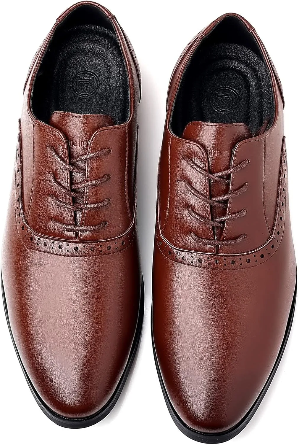DADAWEN Men's Leather Lined Dress Shoes Formal Business Shoes Classic Lace-up Oxfords
