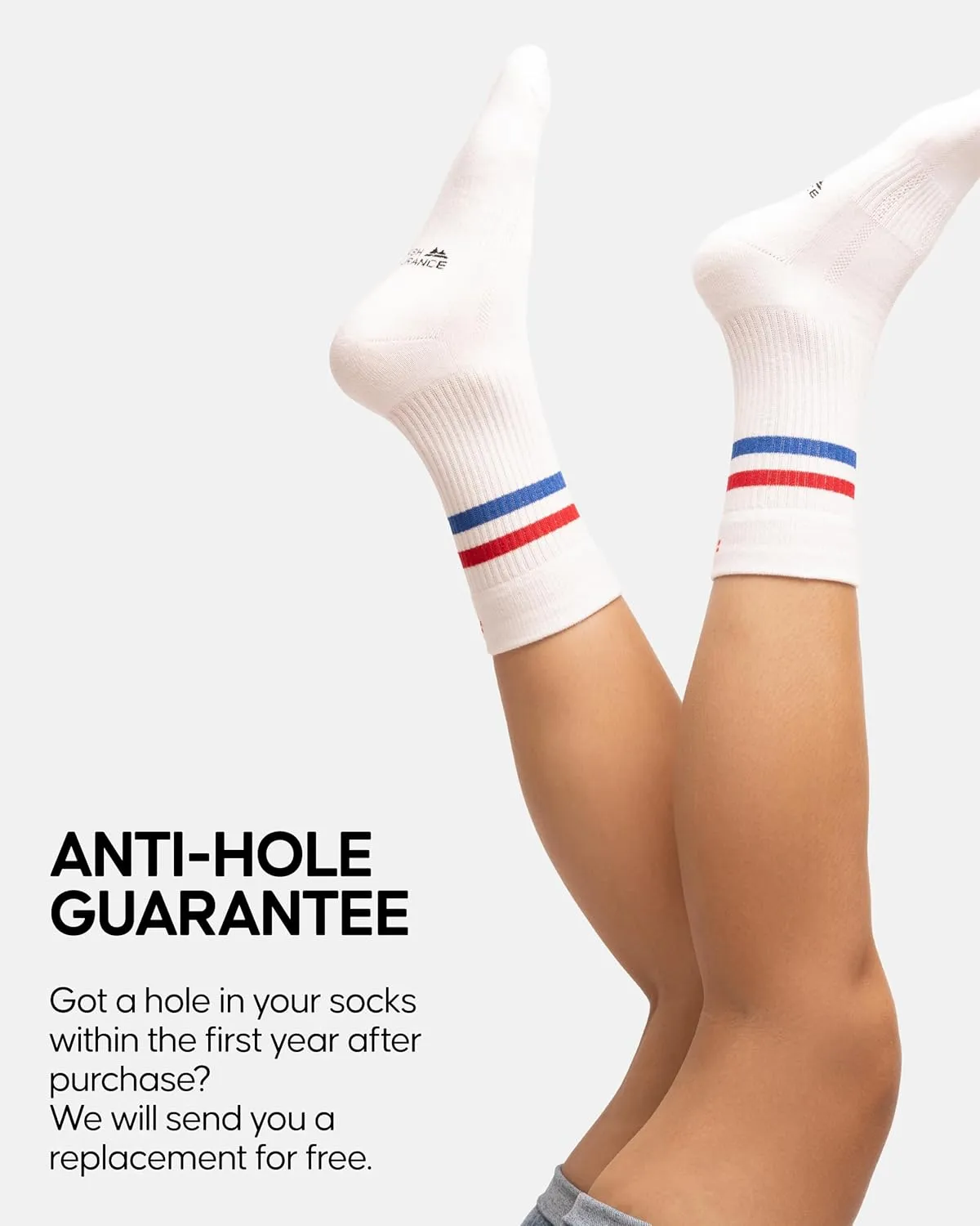 DANISH ENDURANCE Athletic Tennis Socks for Women & Men, Performance Socks, Crew Length, Breathable, 3 or 6-Pack