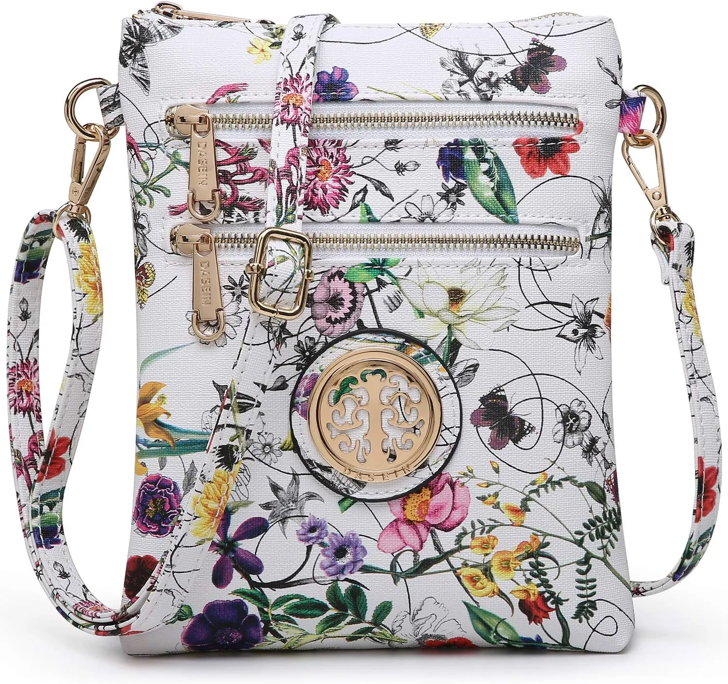 Dasein Women Small Crossbody Bag Lightweight Shoulder Purses Multi Zipper Pockets Phone Purse Handbag