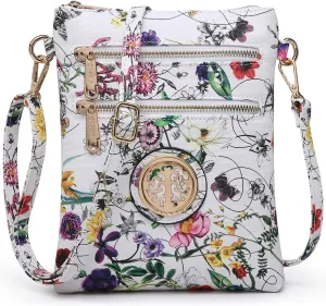 Dasein Women Small Crossbody Bag Lightweight Shoulder Purses Multi Zipper Pockets Phone Purse Handbag