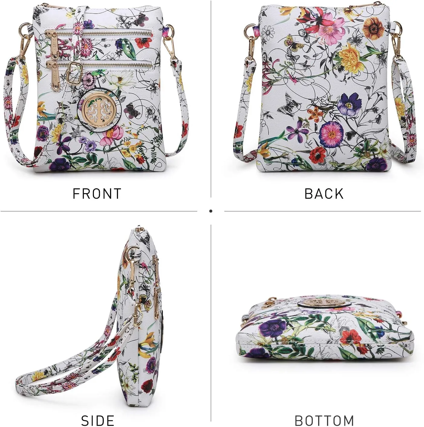 Dasein Women Small Crossbody Bag Lightweight Shoulder Purses Multi Zipper Pockets Phone Purse Handbag