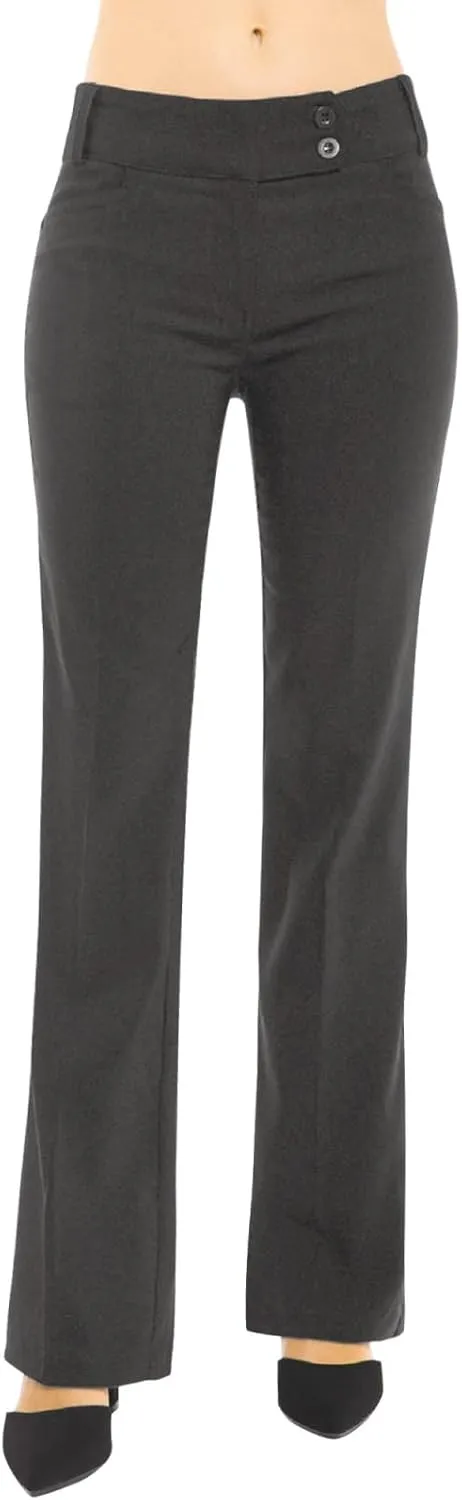 Design by Olivia Women's Ultra Stretch Comfy Millennium Bootcut Dress Pants Work Business Office Trousers