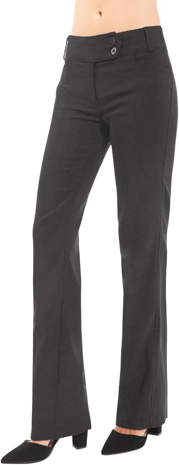 Design by Olivia Women's Ultra Stretch Comfy Millennium Bootcut Dress Pants Work Business Office Trousers