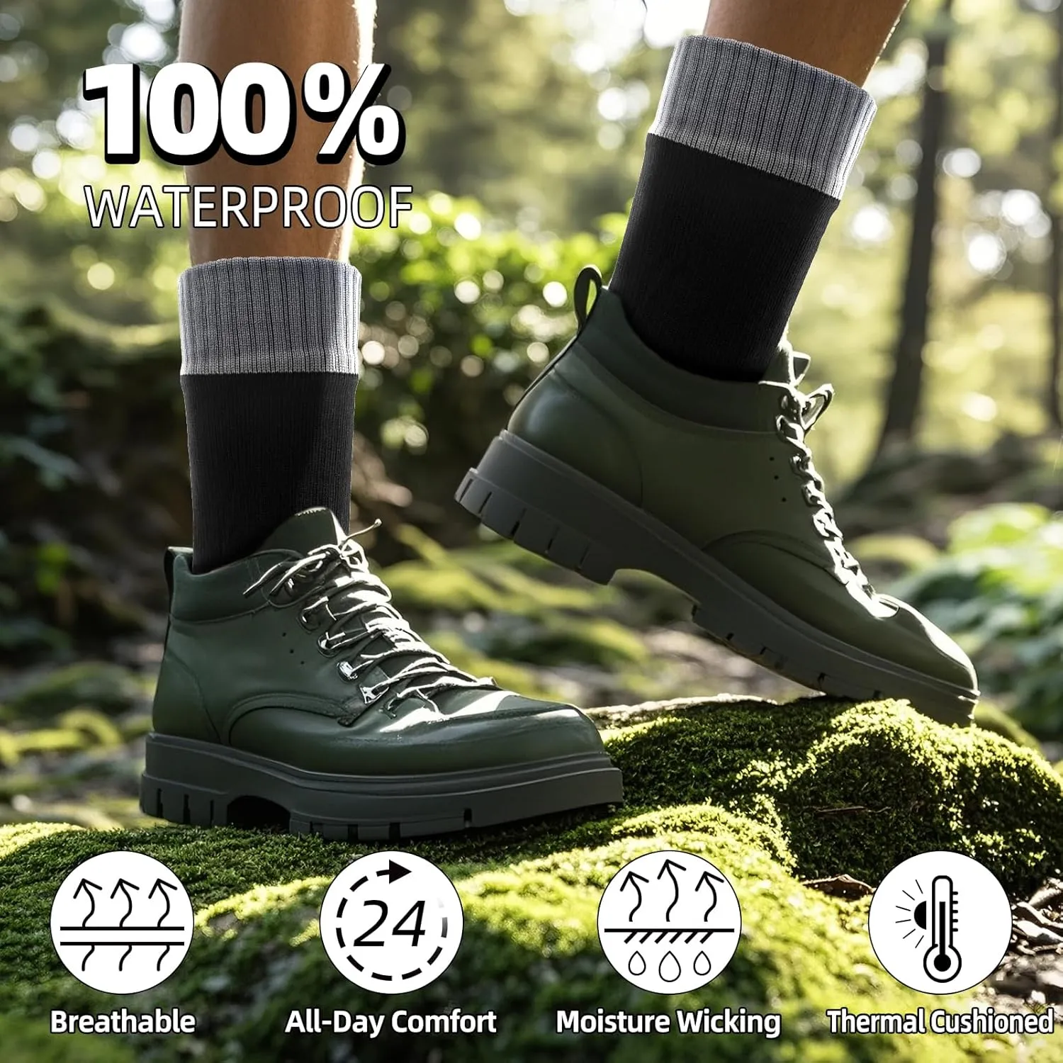 DEYAN Waterproof Socks for Men & Women, Essential for Hiking, Running, Wading, Trekking, Cycling in Cold Wet Weather
