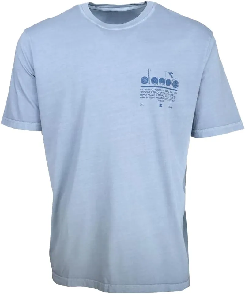 Diadora Mens Manifesto Palette Logo Crew Neck Short Sleeve Casual Tops Casual - Blue