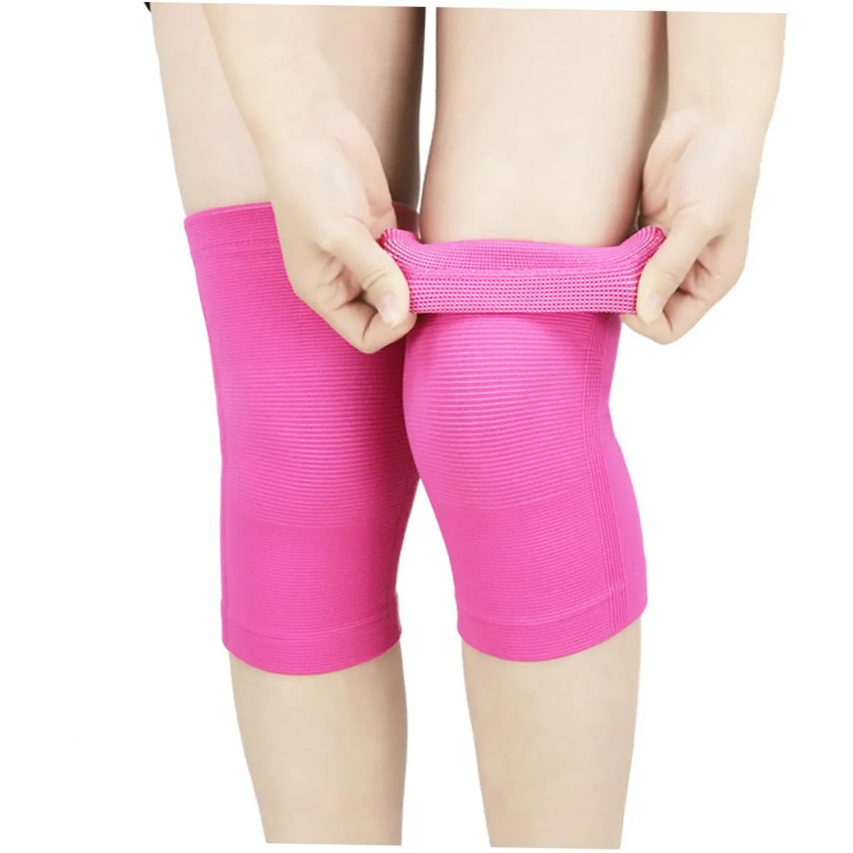 Didiseaon 1Pair Pink Sports Support Sleeve Elastic Knee Pads for Climbing Hiking Running and Workout Protective Brace for Joint Support and Fitness Activities
