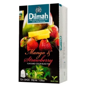 Dilmah, Tea, Single Origin Pure Ceylon Tea (Mango & Strawberry, 20 Tea Bags (Pack of 3))