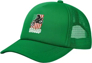 Dirt BKE Motocross American Flag Adjustable Mesh Baseball Cap Breathable Sports Outdoor Hat