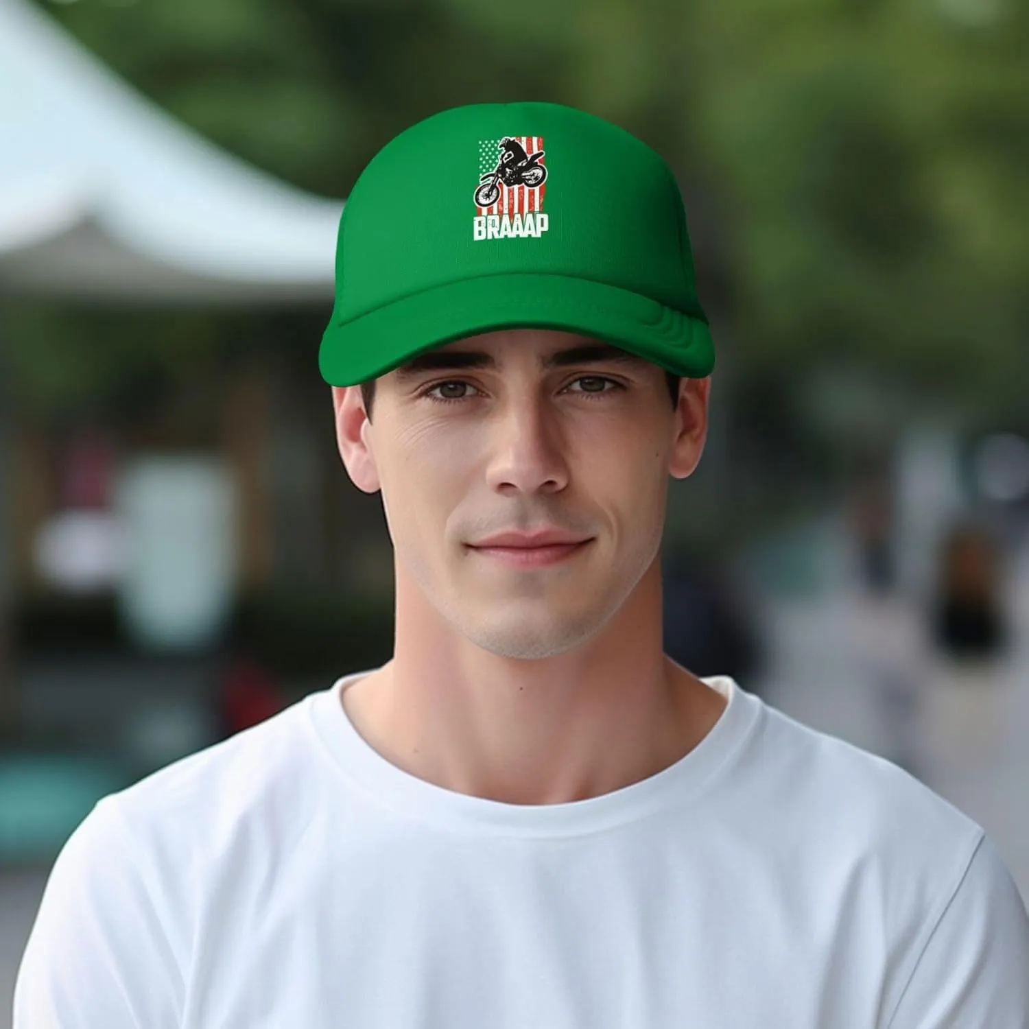 Dirt BKE Motocross American Flag Adjustable Mesh Baseball Cap Breathable Sports Outdoor Hat