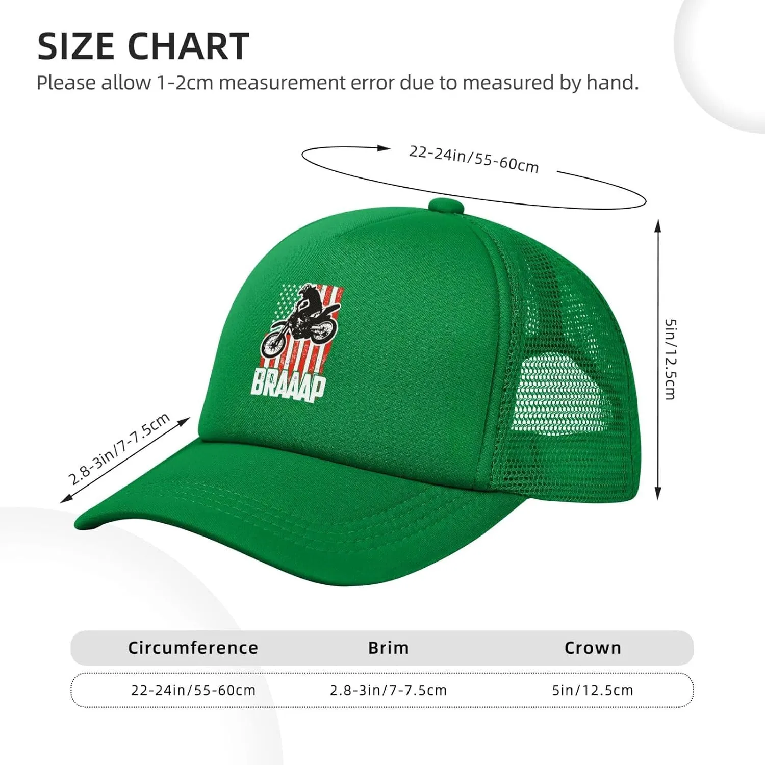Dirt BKE Motocross American Flag Adjustable Mesh Baseball Cap Breathable Sports Outdoor Hat