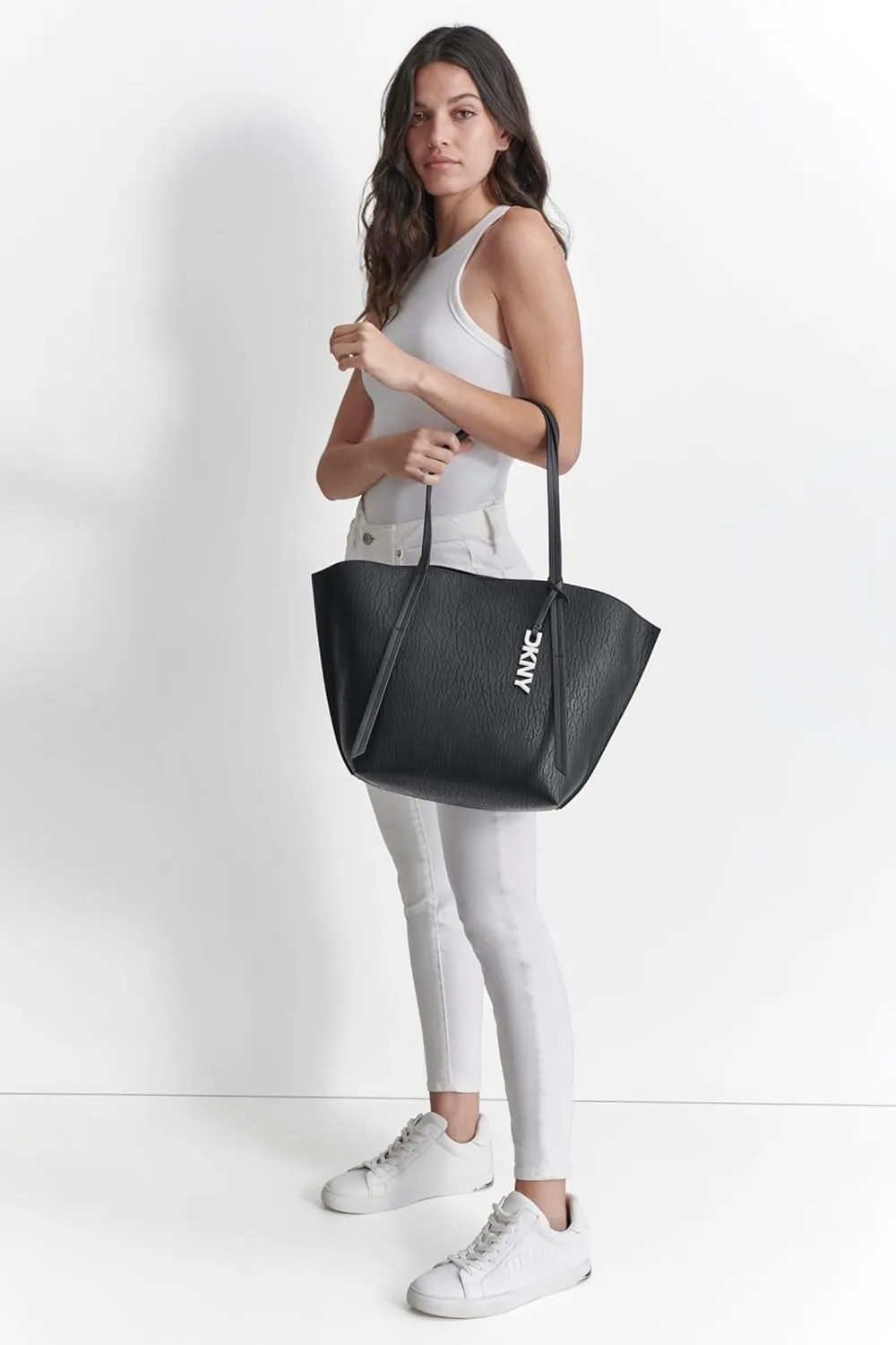 DKNY Lyda Medium Tote Bag with Logo Charm