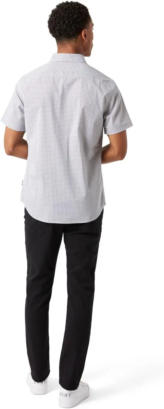 DKNY Mens Casual Short Sleeve Button Ups - Mens Printed Casual Shirts