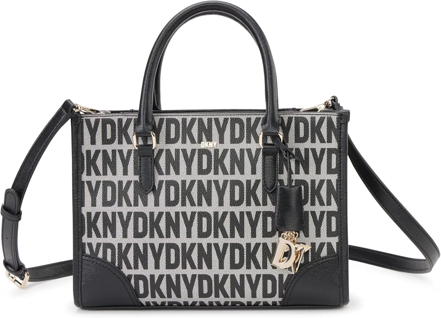 DKNY womens Perri Satchel With Logo Charm