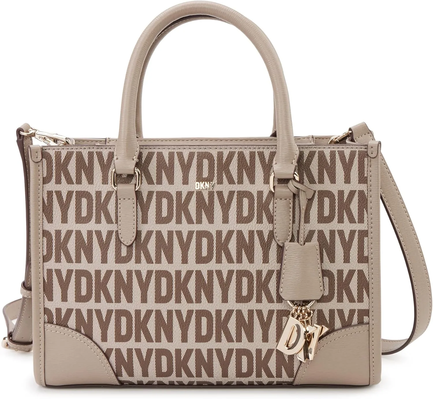 DKNY womens Perri Satchel With Logo Charm