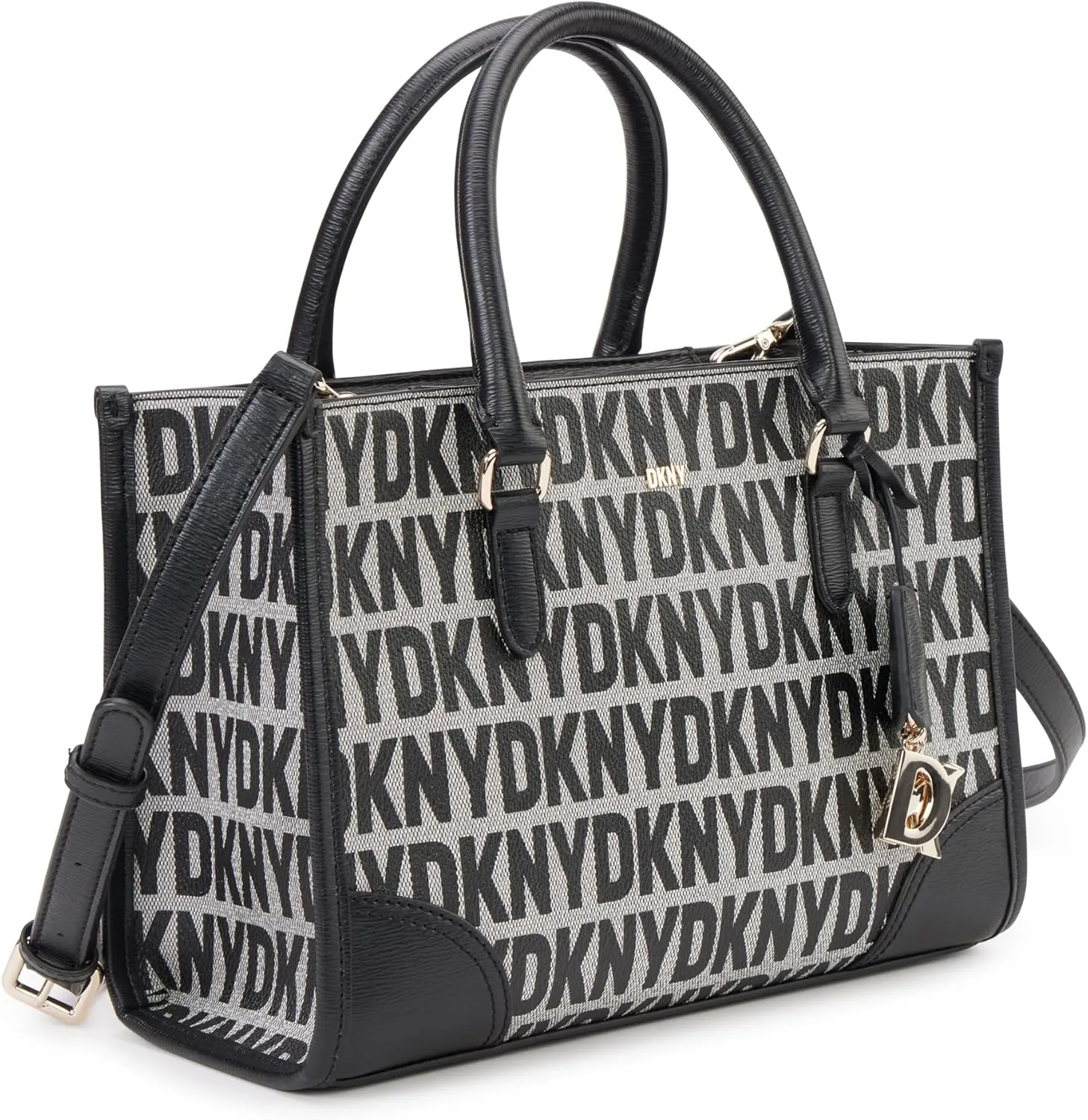 DKNY womens Perri Satchel With Logo Charm