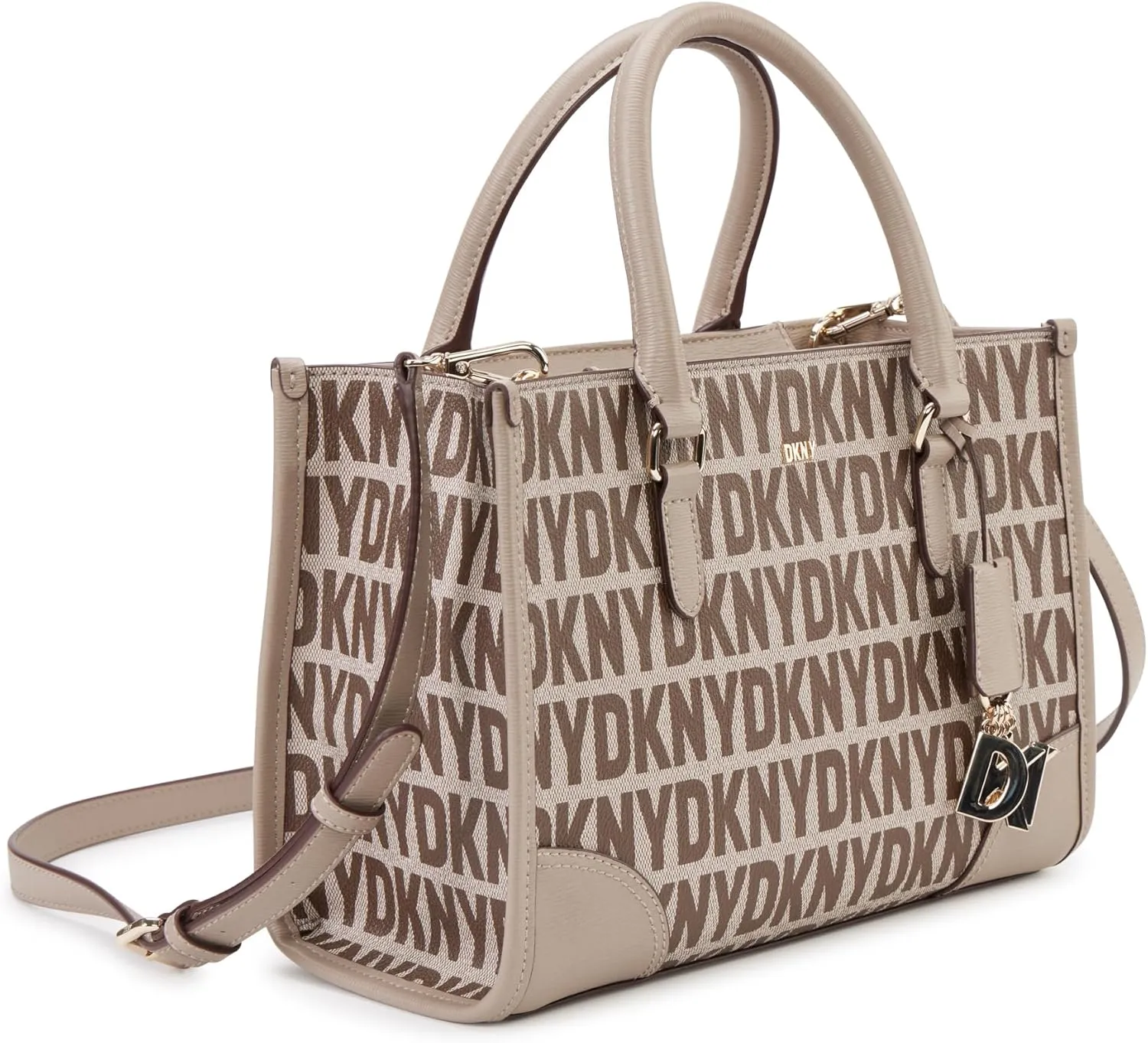 DKNY womens Perri Satchel With Logo Charm