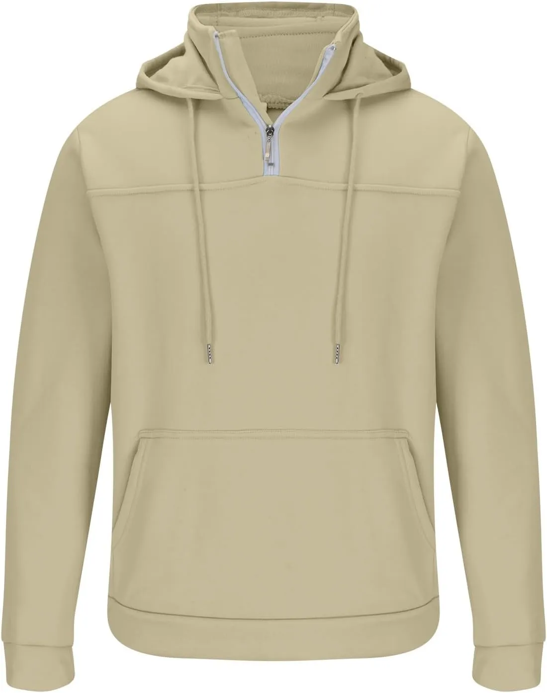 DOLKFU Men's Quarter Zip Hoodies Simple Solid Color Long Sleeve Sweatshirts Loose Fit Trendy Hooded Tops with Pocket