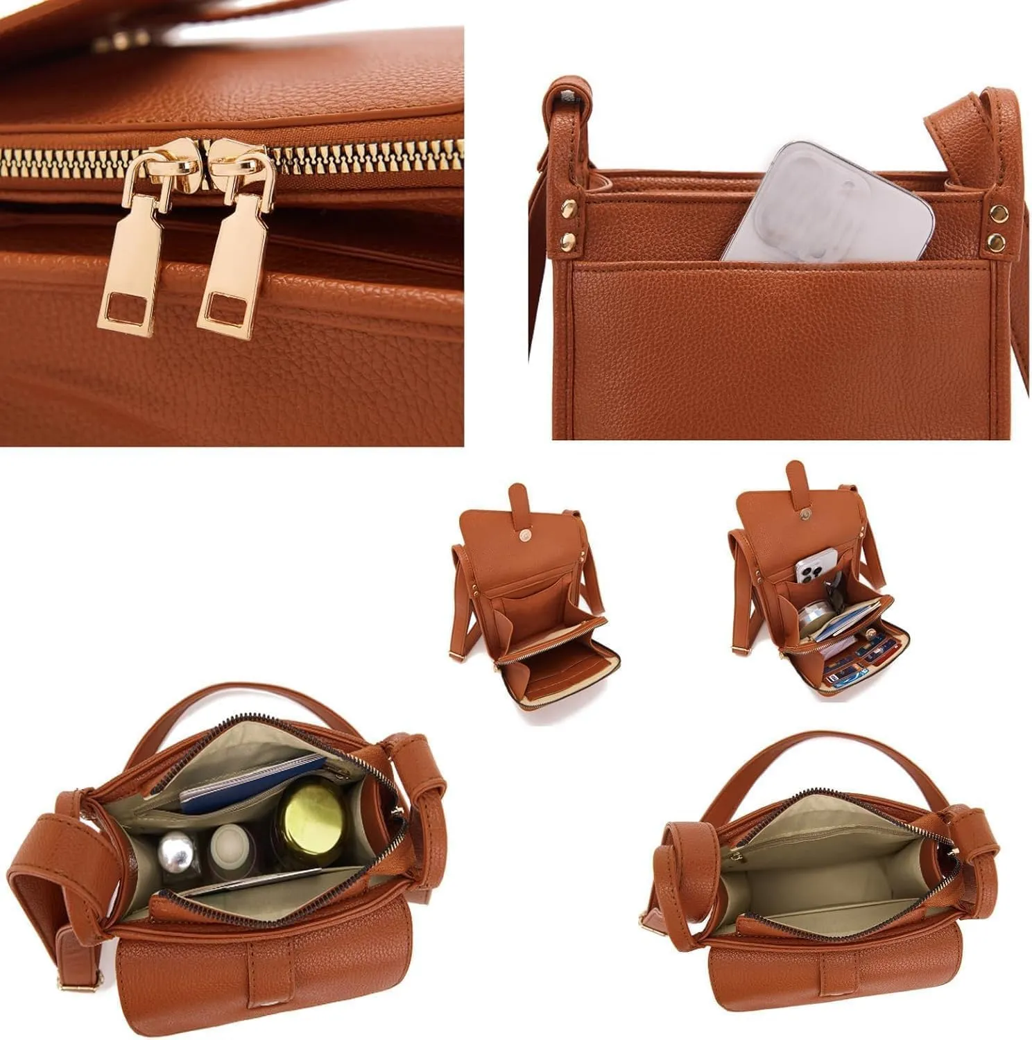 Dollver Crossbody Purse, Dollver Unique Design Crossbody Leather Bag, Dollver-Dollver Crossbody Bag (2PCS-D)