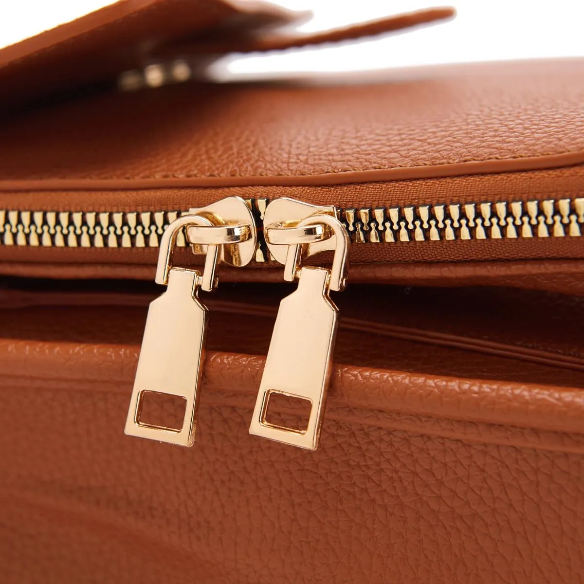 Dollver Crossbody Purse, Unique Design Crossbody Leather Bag, Dollver Handbags With Built In Wallet For Women (Brown Red)