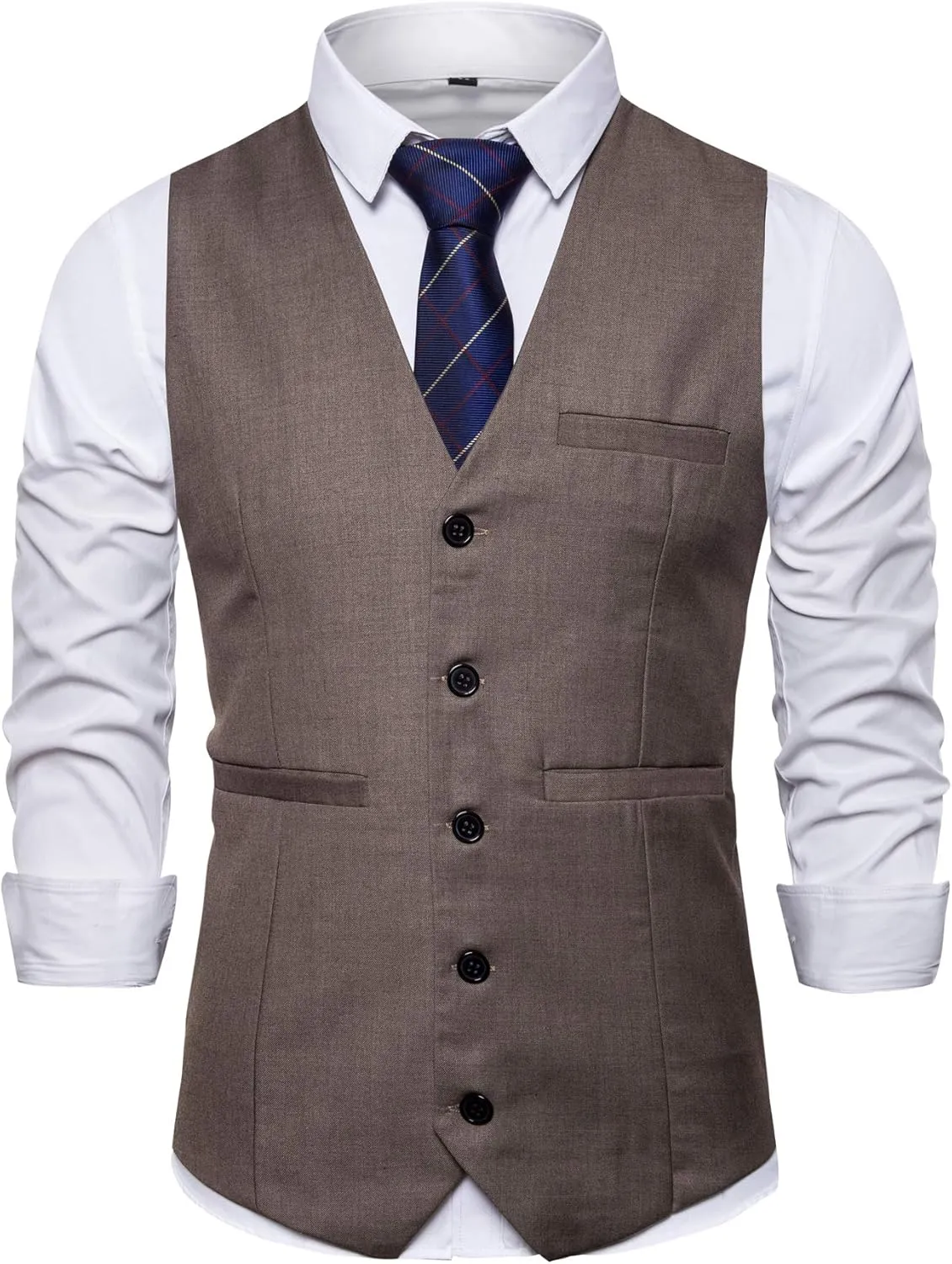 DONGD Mens Formal Suit Vest Business Dress Vest for Suit or Tuxedo